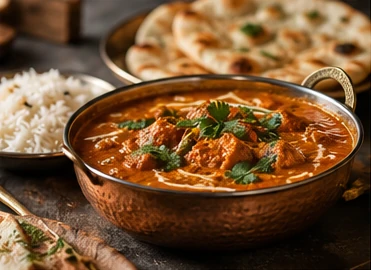 Beautifully presented Indian curry